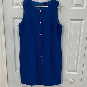 Chic Blue Button-Down Mini Dress